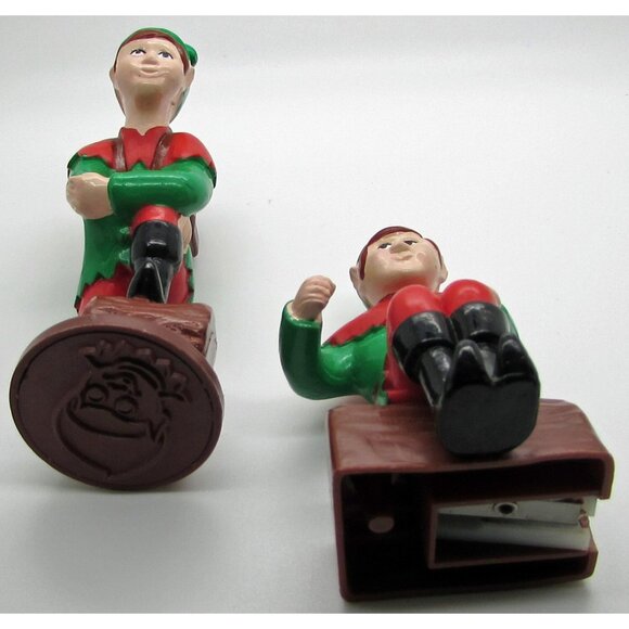 Christmas Helper Elf Pencil Holder Sharpener Eraser Holder Stamp Elves - Picture 4 of 4